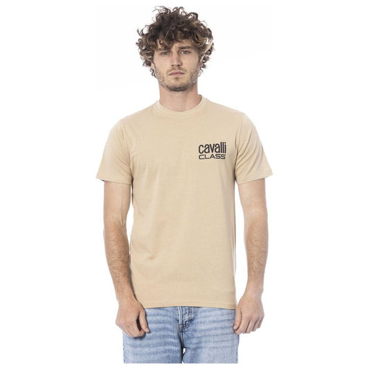 Cavalli Class Beige Cotton T-Shirt beige-cotton-t-shirt-16