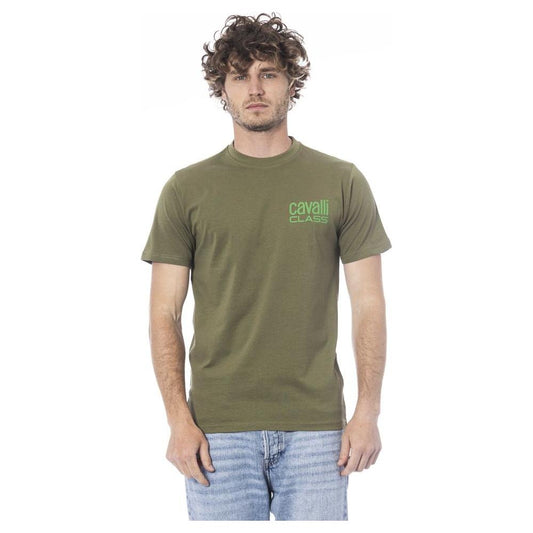 Cavalli Class Green Cotton T-Shirt green-cotton-t-shirt-21