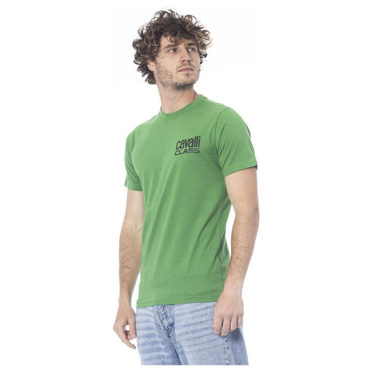 Cavalli Class Green Cotton T-Shirt green-cotton-t-shirt-15