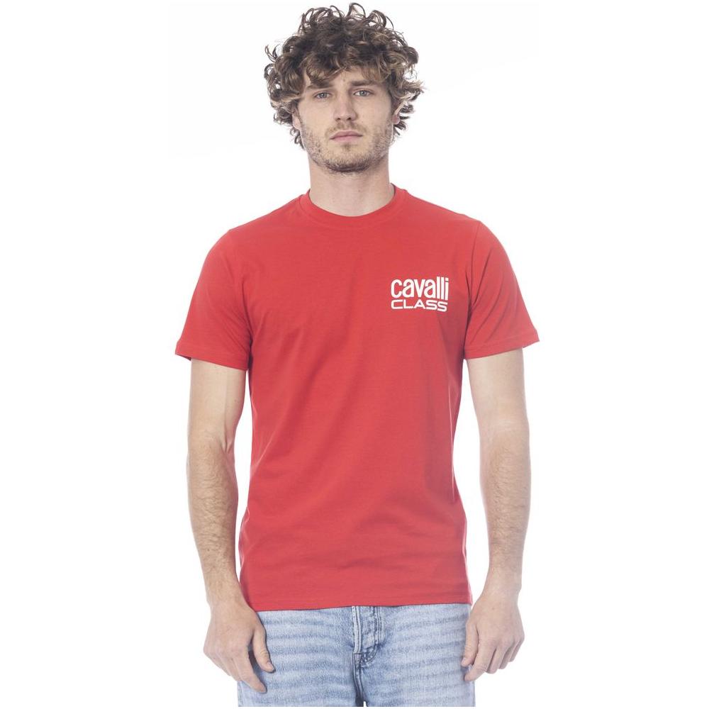 Cavalli Class Red Cotton T-Shirt red-cotton-t-shirt-13