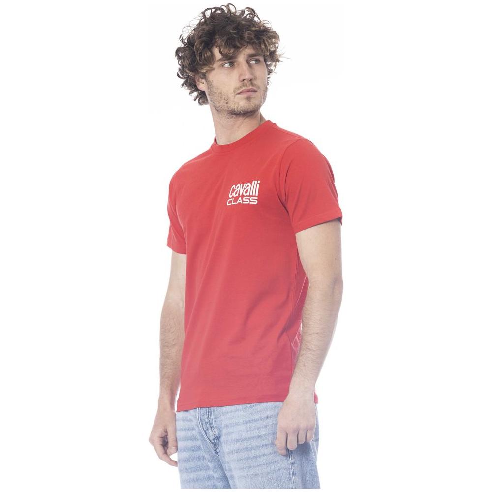 Cavalli Class Red Cotton T-Shirt red-cotton-t-shirt-13