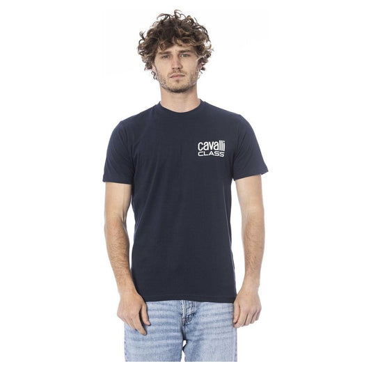 Cavalli Class Blue Cotton T-Shirt blue-cotton-t-shirt-40