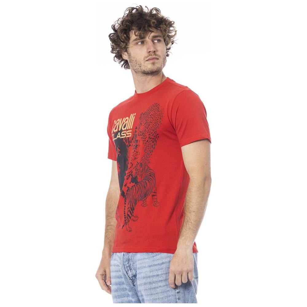 Cavalli Class Red Cotton T-Shirt red-cotton-t-shirt-14