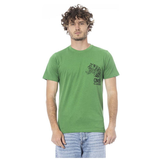 Cavalli Class Green Cotton T-Shirt green-cotton-t-shirt-13
