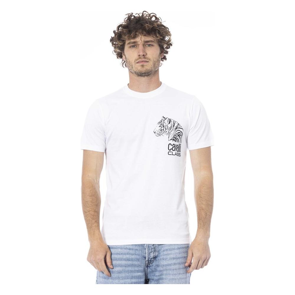 Cavalli Class White Cotton T-Shirt white-cotton-t-shirt-35
