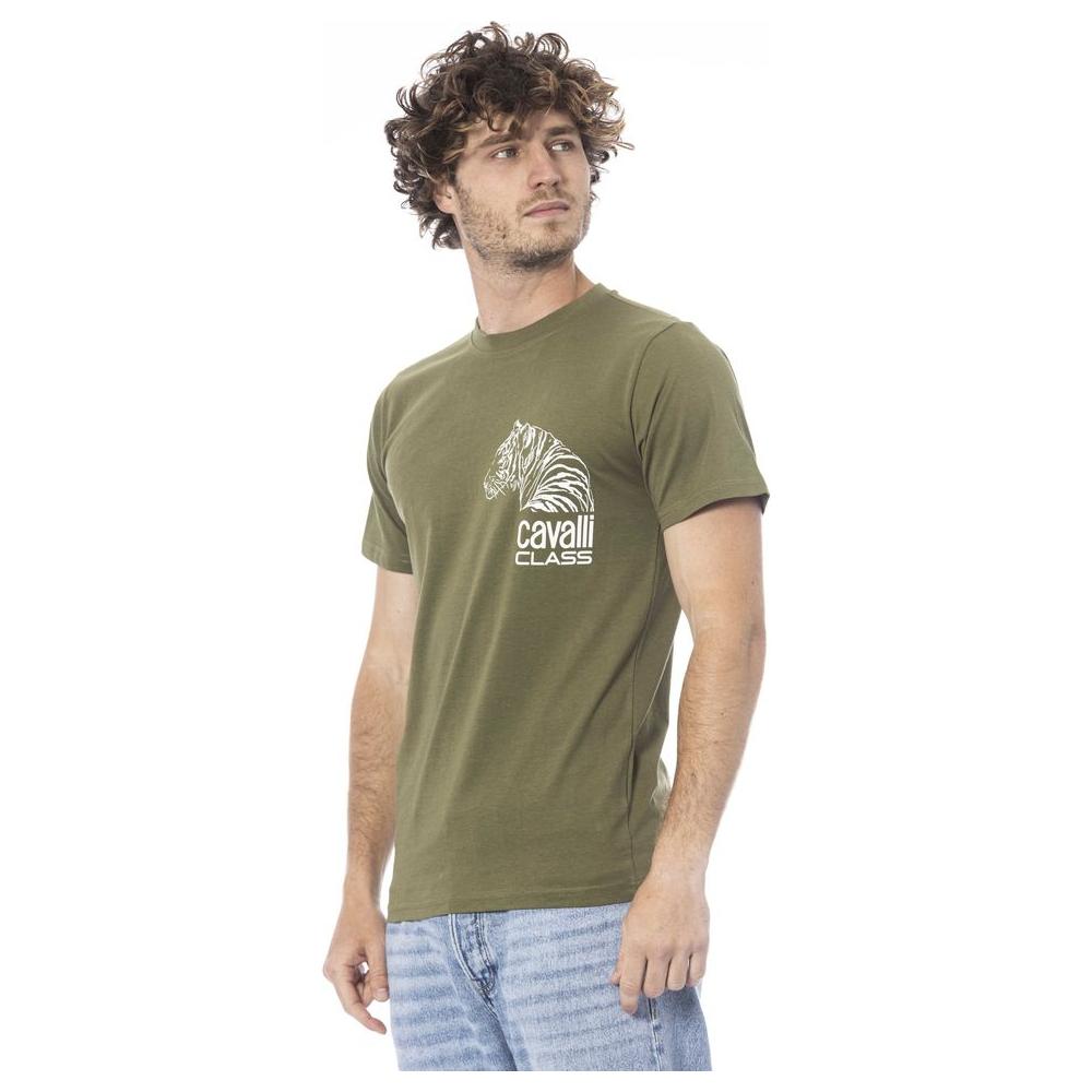 Cavalli Class Green Cotton T-Shirt green-cotton-t-shirt-4