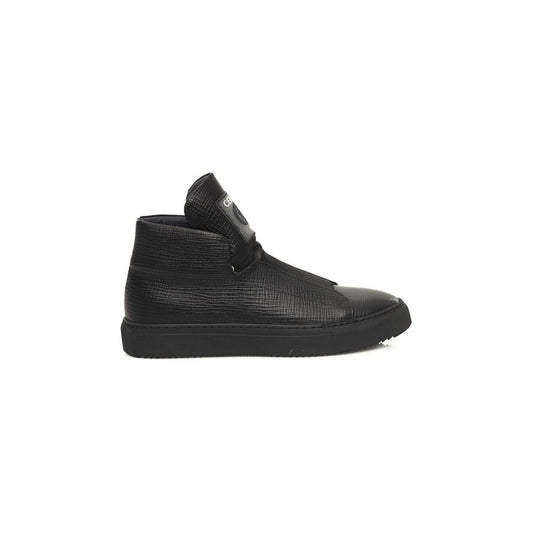 Cerruti 1881 Black CALF Leather Sneaker black-calf-leather-sneaker