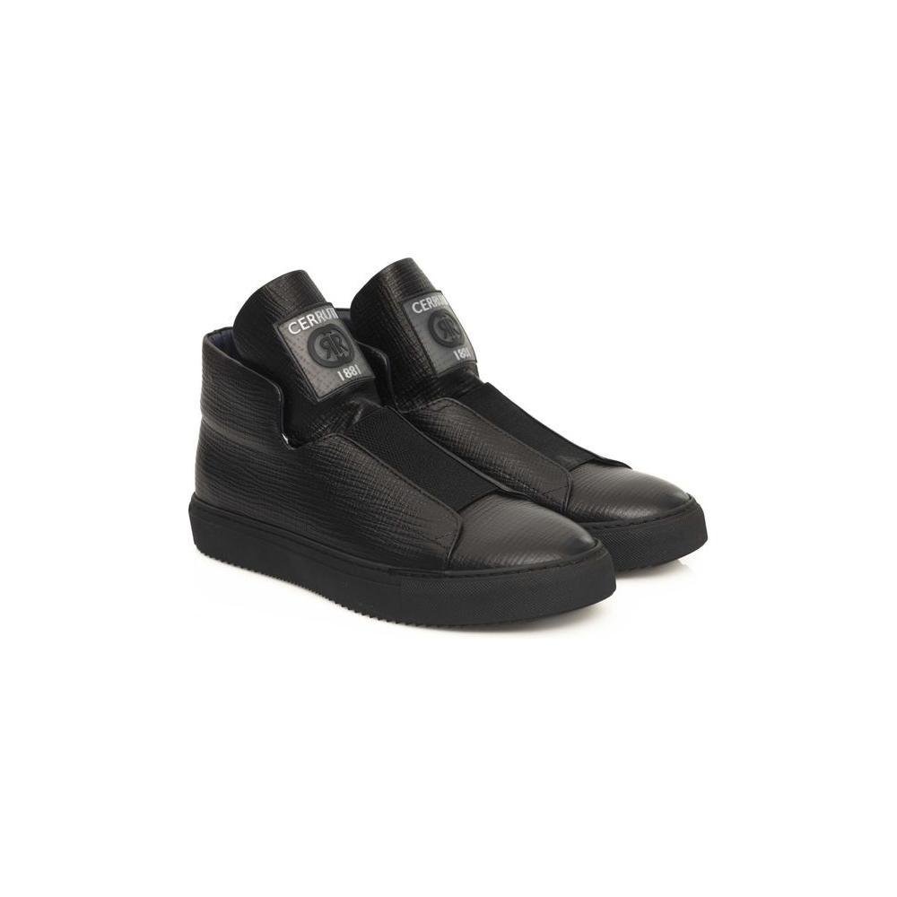 Cerruti 1881 Black CALF Leather Sneaker black-calf-leather-sneaker