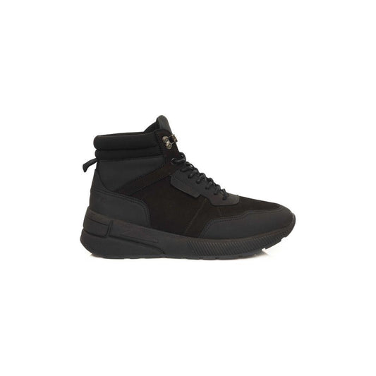 Cerruti 1881 Black COW Leather Sneaker black-cow-leather-sneaker