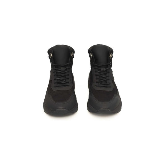 Cerruti 1881 Black COW Leather Sneaker black-cow-leather-sneaker