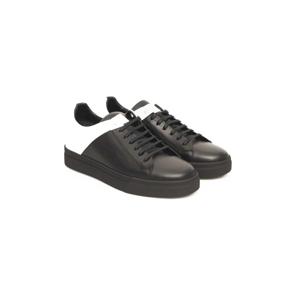 Cerruti 1881 Black And White COW Leather Sneaker black-and-white-cow-leather-sneaker