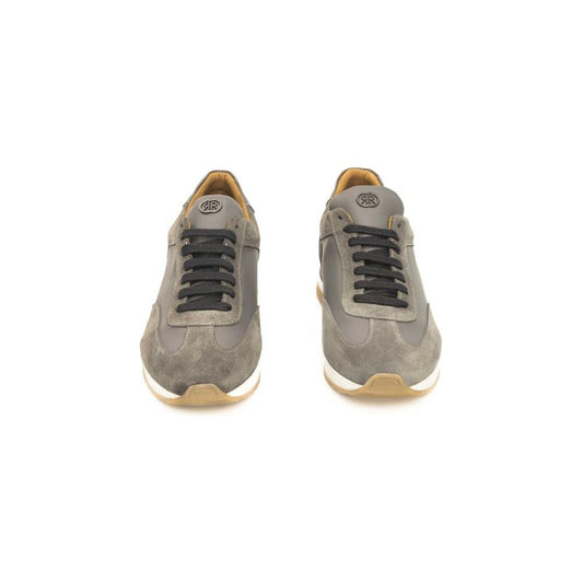 Cerruti 1881 Gray COW Leather Sneaker gray-cow-leather-sneaker-1