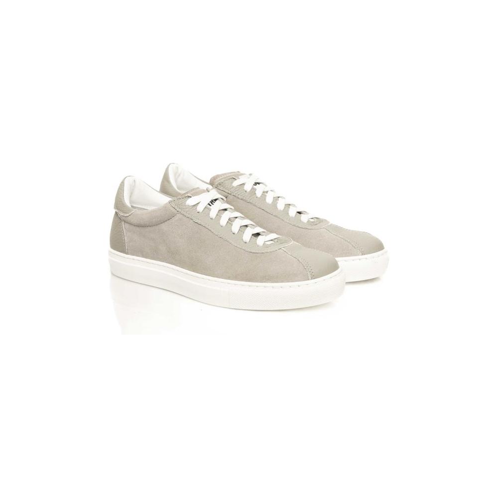Cerruti 1881 Gray COW Leather Sneaker gray-cow-leather-sneaker