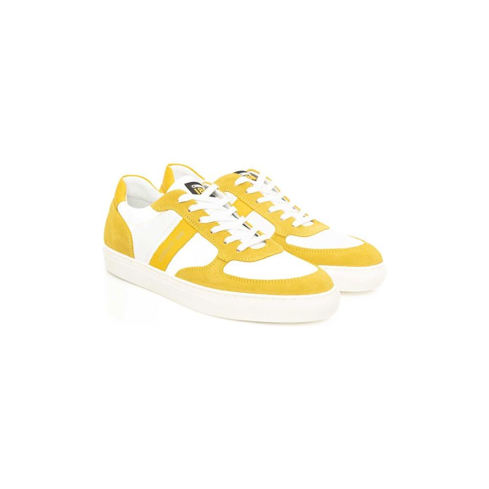 Cerruti 1881 Yellow COW Leather Sneaker yellow-cow-leather-sneaker