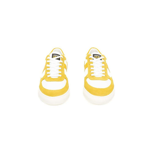 Cerruti 1881 Yellow COW Leather Sneaker yellow-cow-leather-sneaker