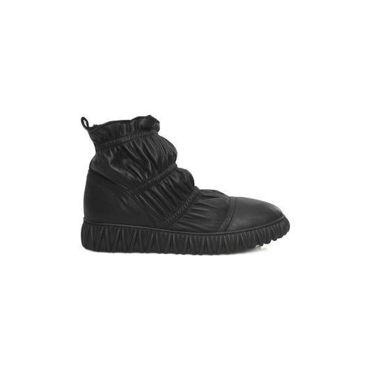 Cerruti 1881 Black COW Leather Boot black-cow-leather-boot