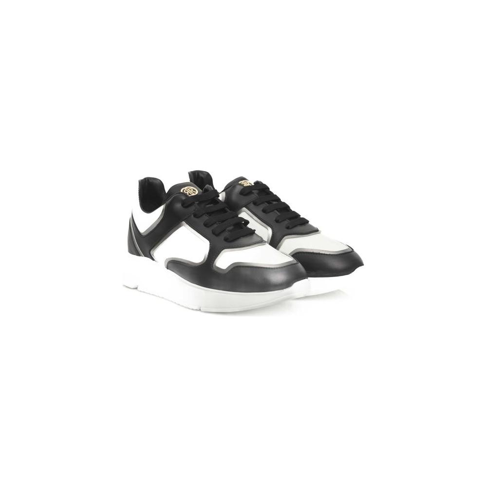 Cerruti 1881 Black And White COW Leather Sneaker black-and-white-cow-leather-sneaker-2