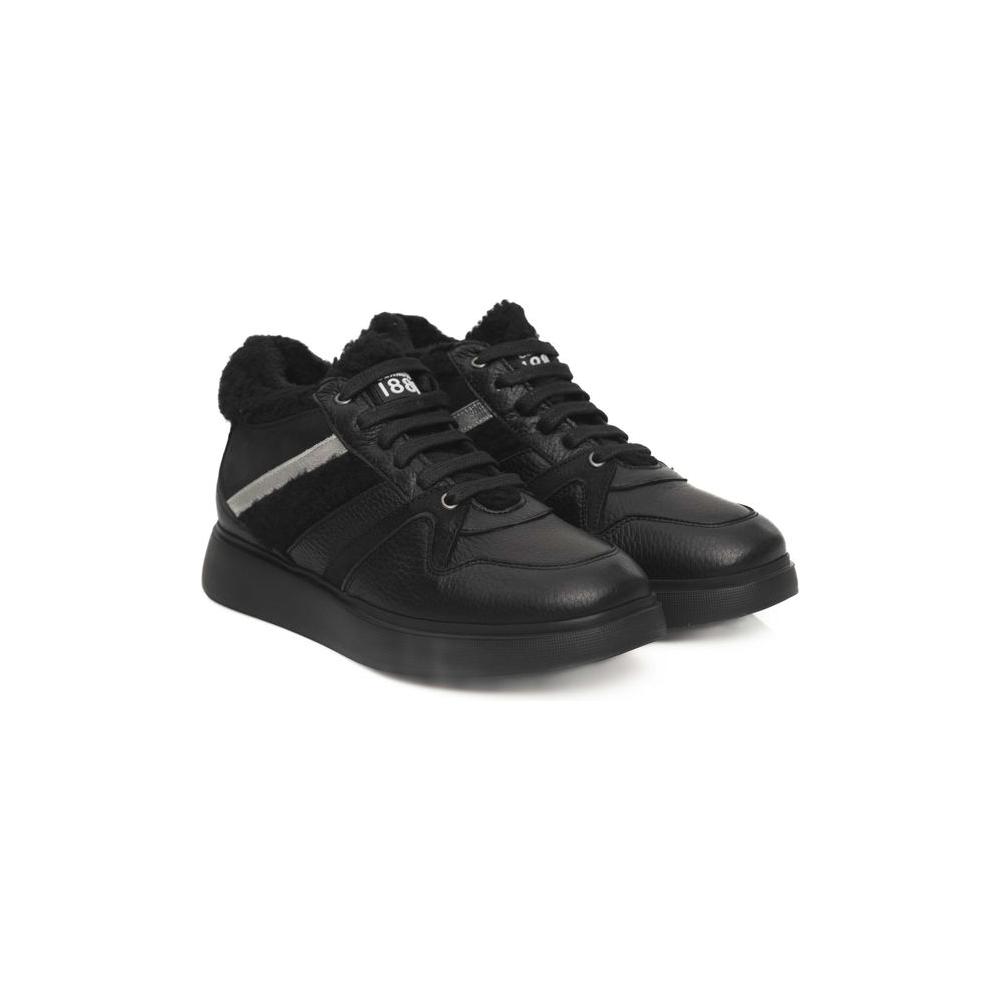 Cerruti 1881 Black COW Leather Sneaker black-cow-leather-sneaker-5