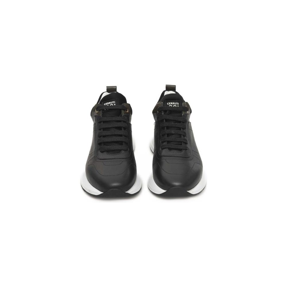 Cerruti 1881 Black COW Leather Sneaker black-cow-leather-sneaker-2