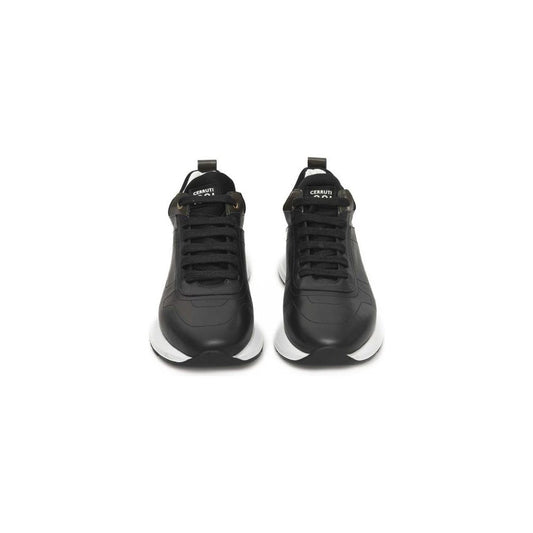 Cerruti 1881 Black COW Leather Sneaker black-cow-leather-sneaker-2