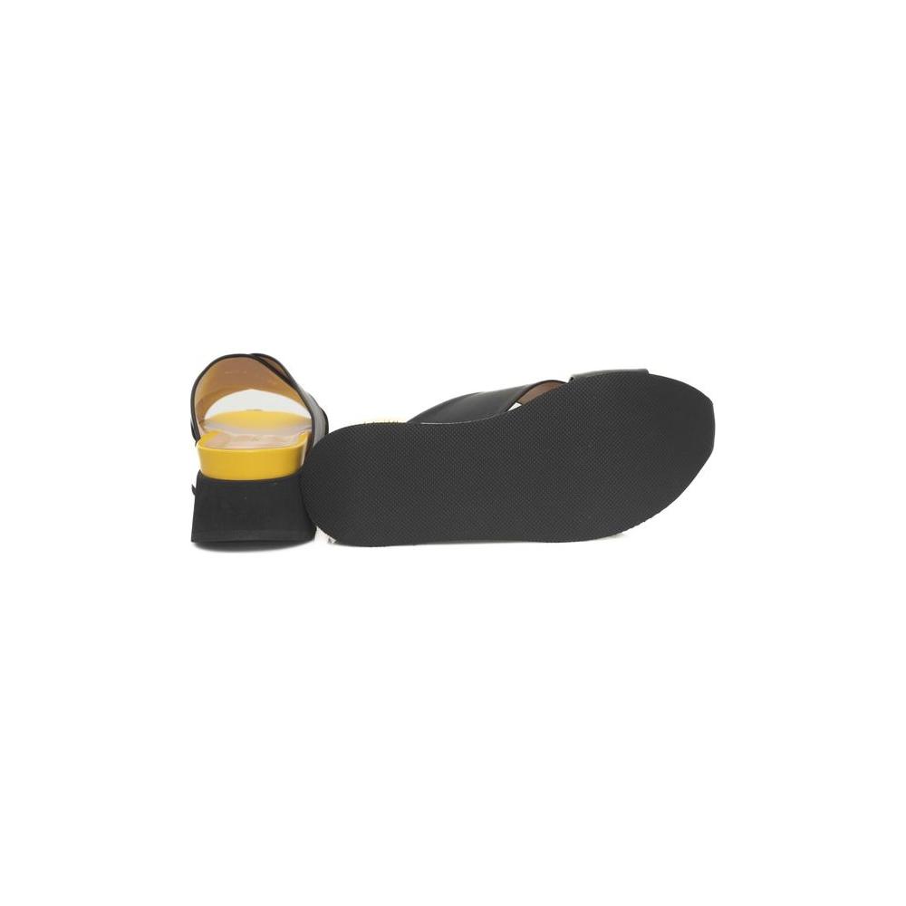 Cerruti 1881 Black CALF Leather Sandal black-calf-leather-sandal