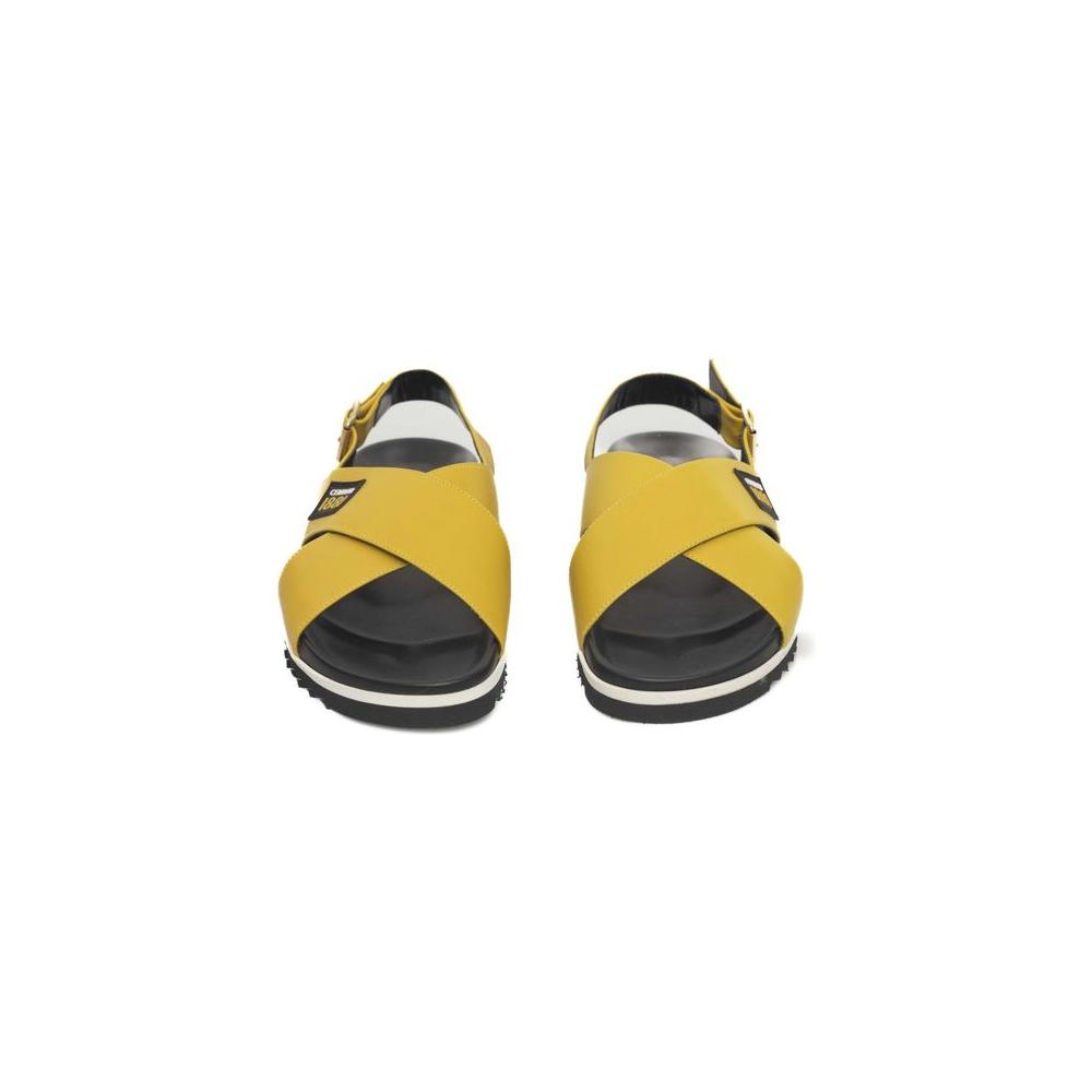 Cerruti 1881 Yellow CALF Leather Sandal yellow-calf-leather-sandal