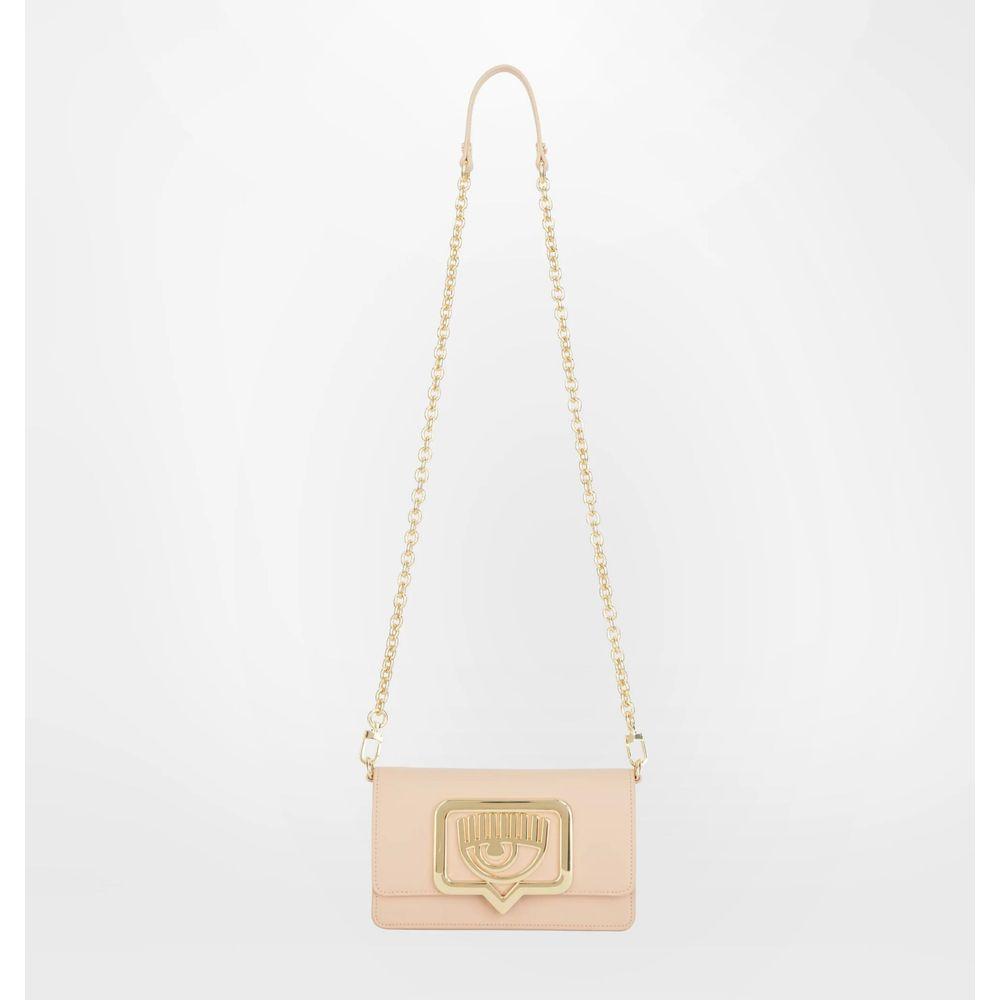 Chiara Ferragani Beige Fabric Crossbody Bag