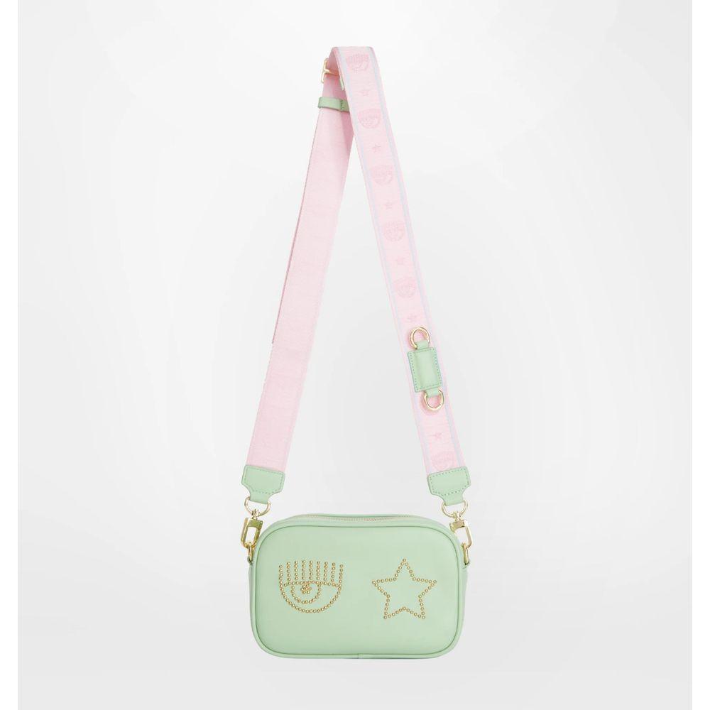 Chiara Ferragani Green Fabric Crossbody Bag