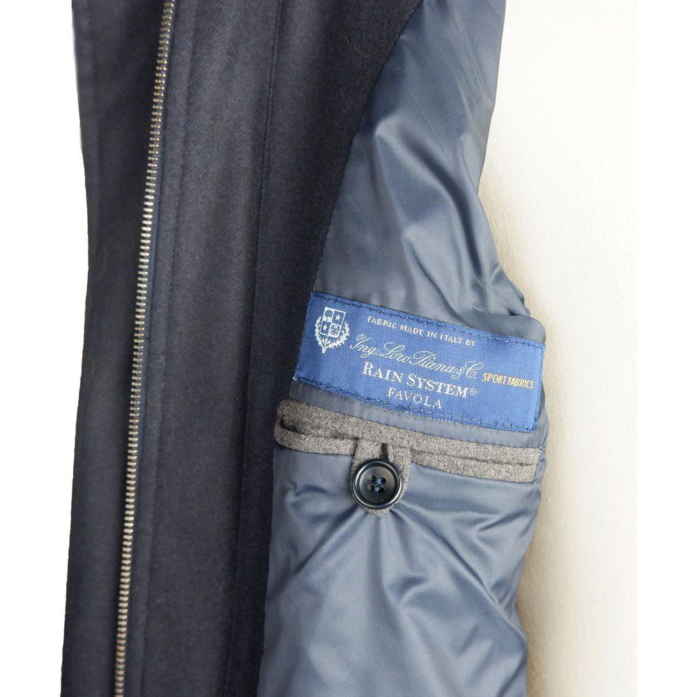 Elegant Blue Wool-Cashmere Padded Jacket