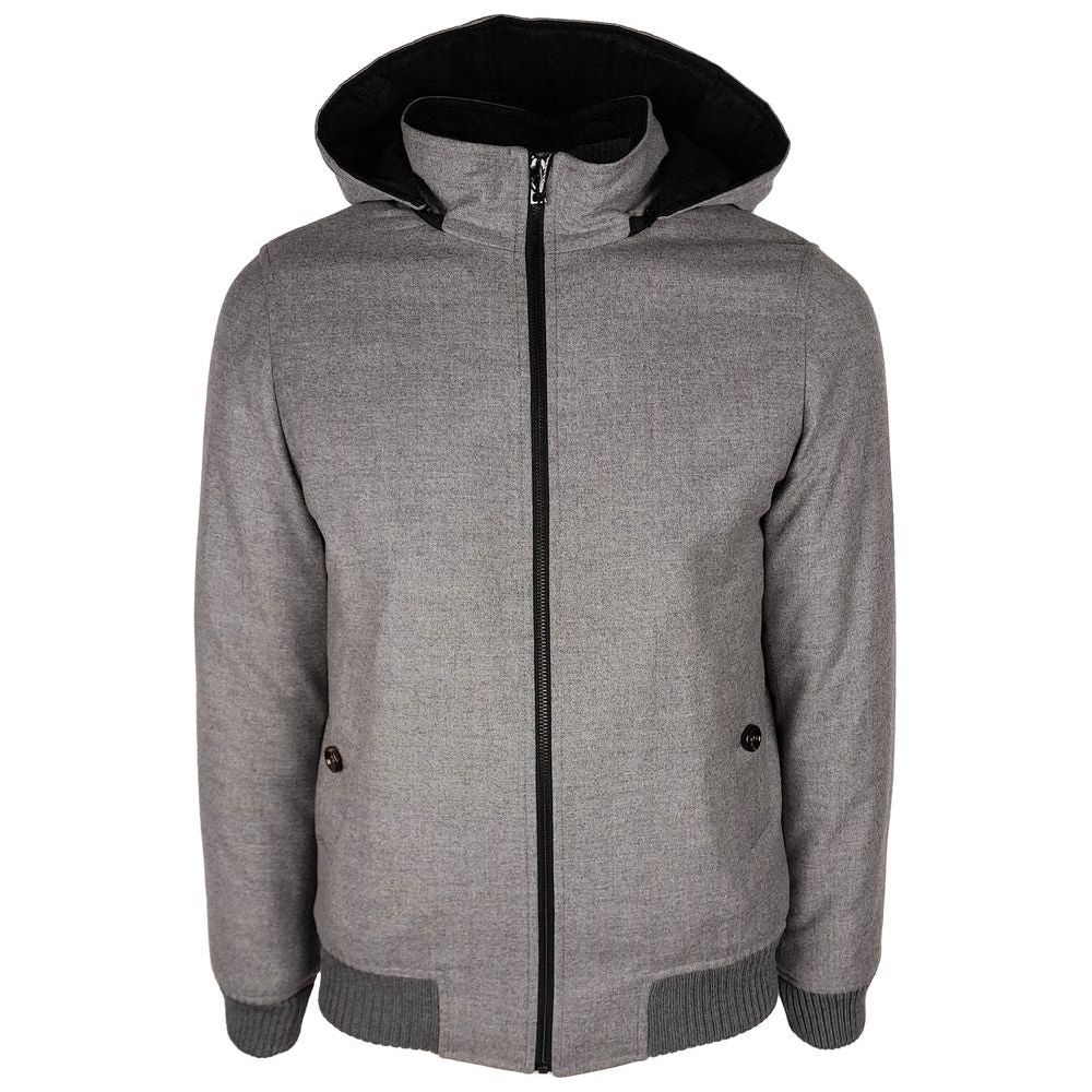 Made in Italy Elegant Wool-Cashmere Men's Jacket with Hood elegant-wool-cashmere-mens-jacket-with-hood
