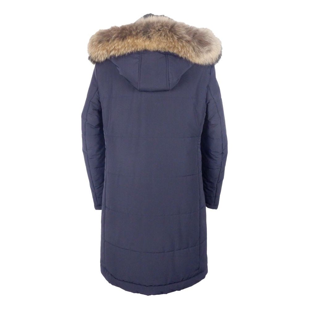 Made in Italy Elegant Blue Italian Wool-Blend Men's Raincoat blue-virgin-wool-jacket-4
