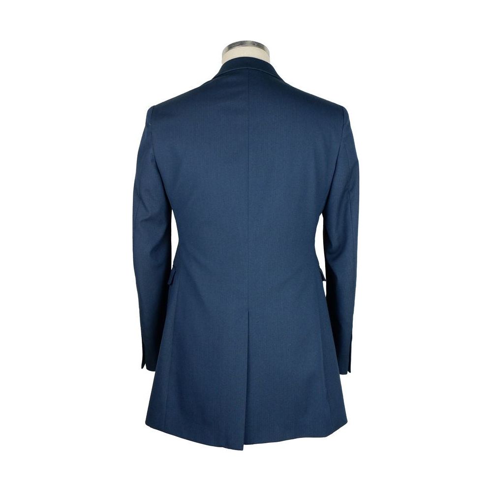 Emilio Romanelli Elegant Men's Blue Short Coat blue-wool-short-coat