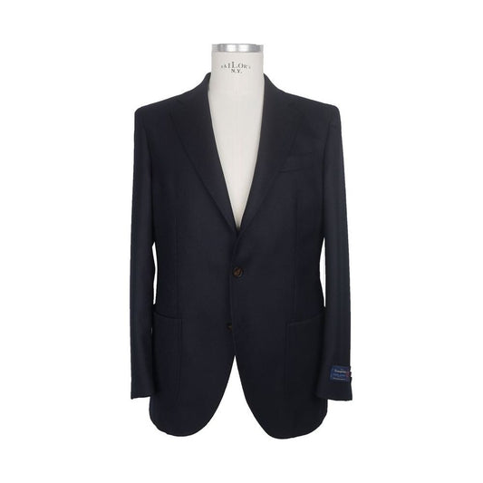 Made in Italy Elegant Dark Blue Italian Wool Jacket elegant-dark-blue-italian-wool-jacket