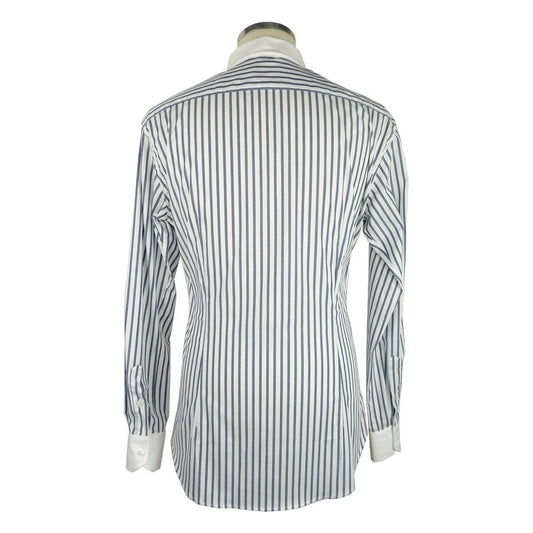 Made in Italy Elegant Striped Milano Cotton Shirt white-cotton-shirt-45