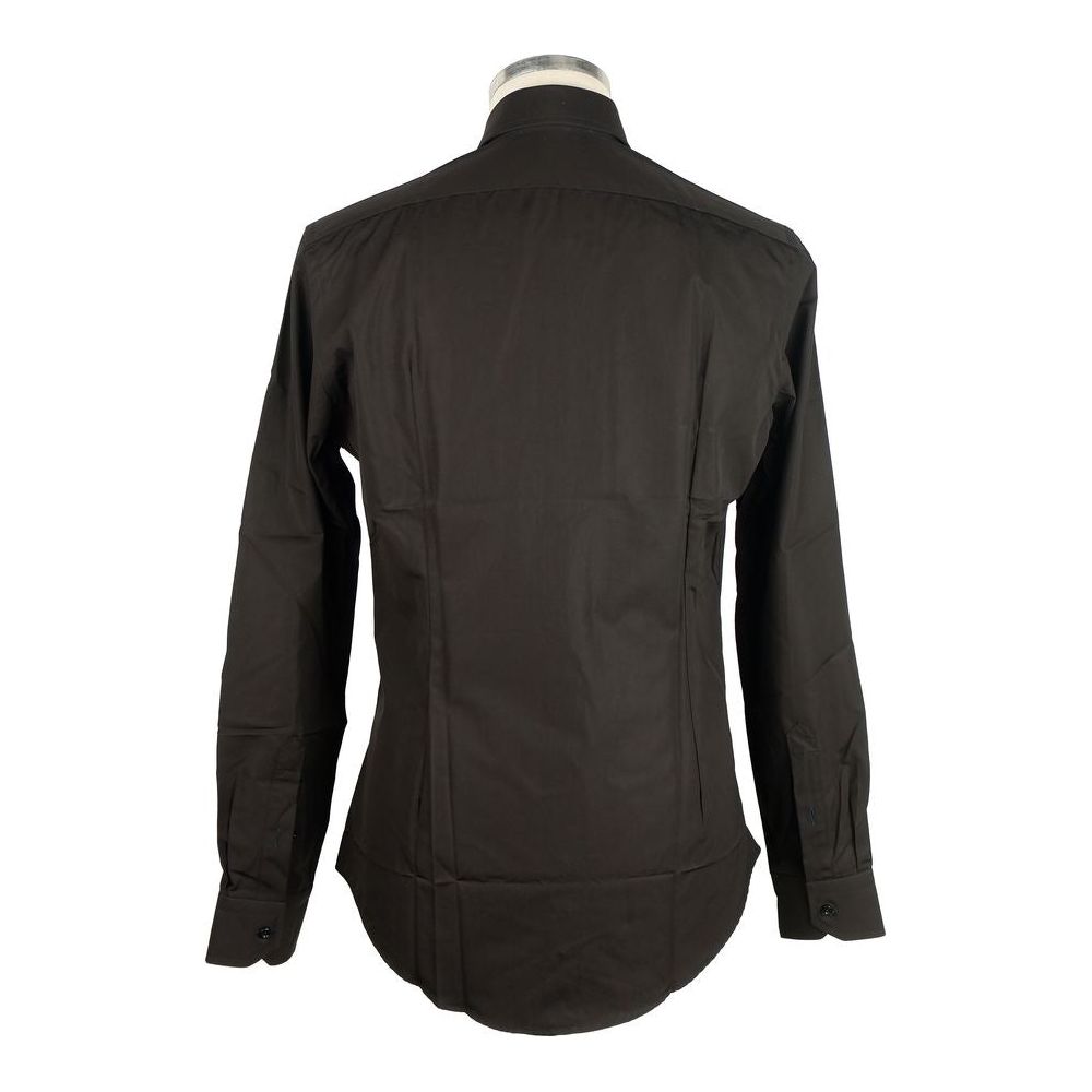 Sleek Milano Cotton Men's Shirt in Black