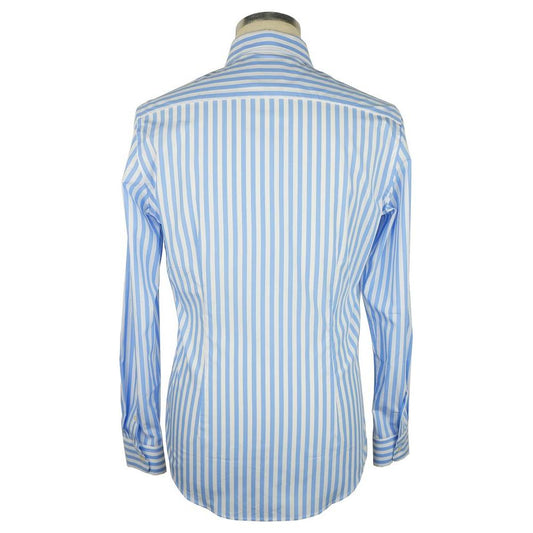 Made in Italy Elegant Striped Milano Cotton Shirt white-cotton-shirt-46