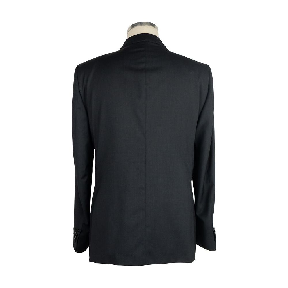 Made in Italy Elegant Milano Black Wool Suit black-wool-vergine-suit