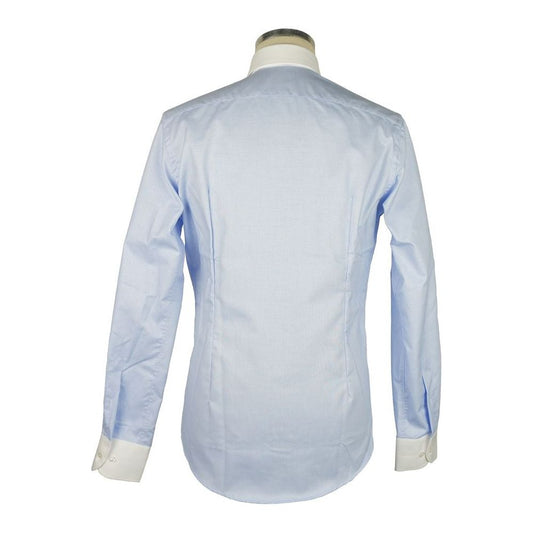 Made in Italy Milano Contrast Collar Gentleman's Shirt light-blue-cotton-shirt-69