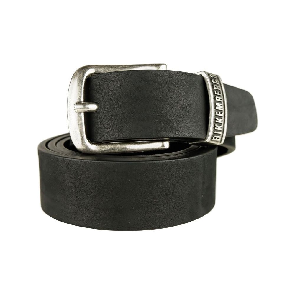 Bikkembergs Sleek Calfskin Leather Belt in Classic Black MAN BELTS e-bikkembergs-belt-1