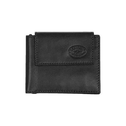 La Martina Sleek Black Luxury Leather Wallet MAN WALLETS la-martina-wallet