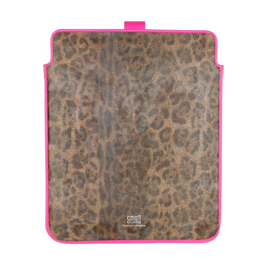 Cavalli Class Fuchsia Leopard Print Calfskin Tablet Case fuchsia-leather-di-calfskin-other
