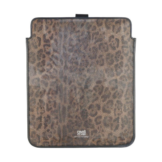 Chic Calfskin Tablet Case with Leopard Accent