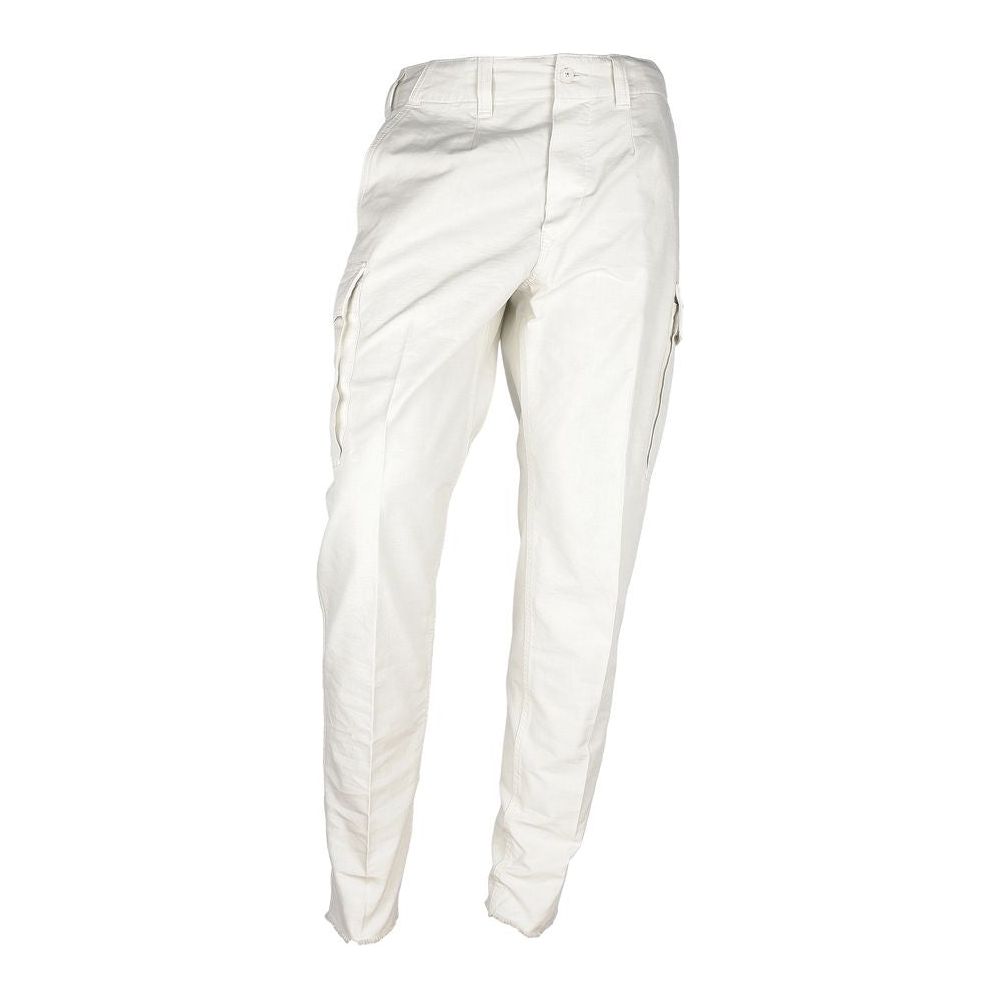 Chic White Cotton Trousers for Men