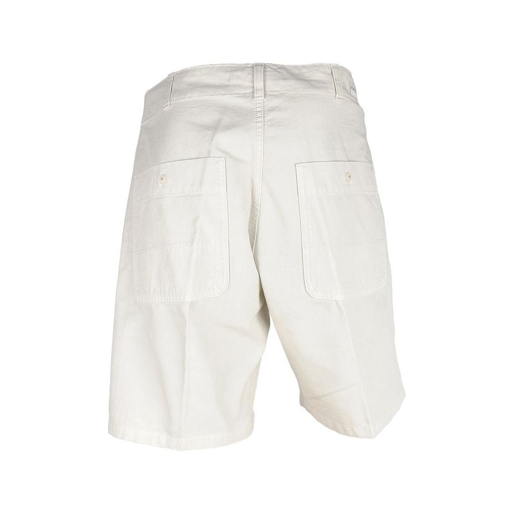Don The Fuller Elegant White Cotton Bermuda Shorts white-short