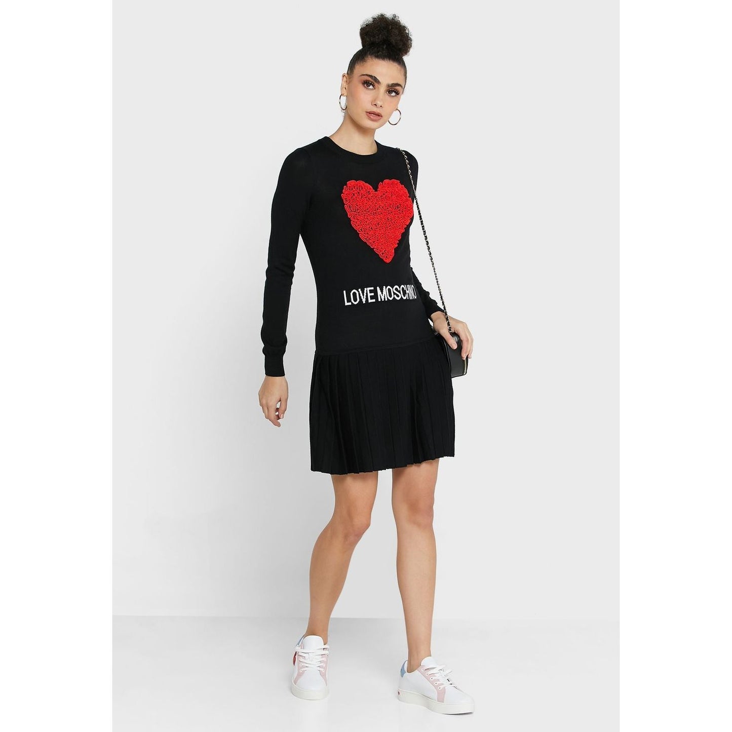 Enchanting Ruched Heart Knit Dress