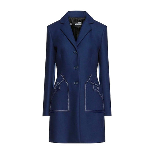 Love Moschino Elegant Embroidered Heart Wool Coat elegant-embroidered-heart-wool-coat