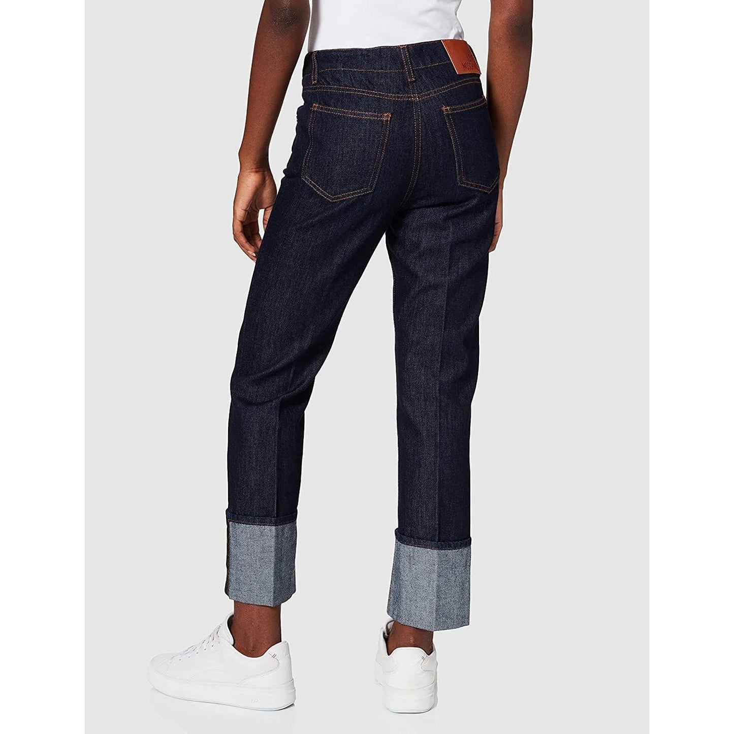 Love Moschino Chic Cotton Denim Jeans with Fleece Accent chic-cotton-denim-jeans-with-fleece-accent