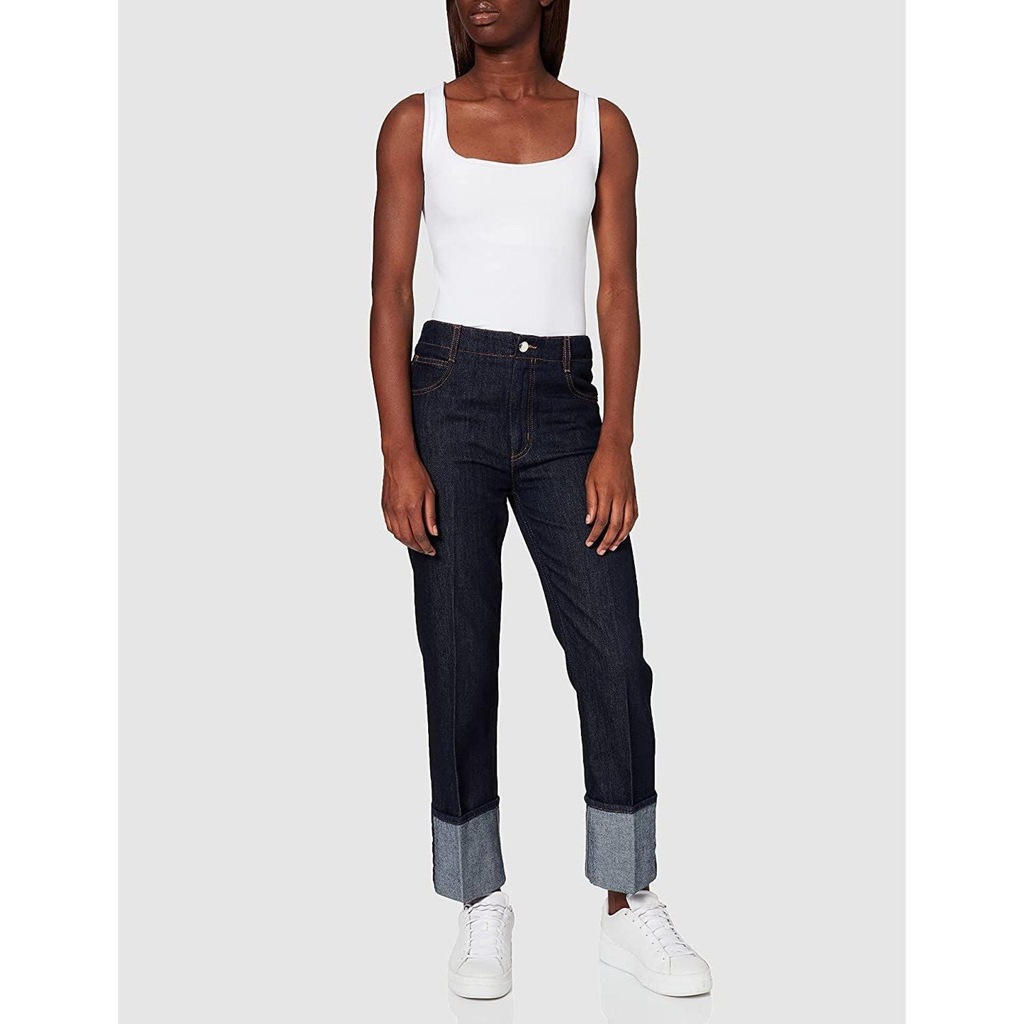 Love Moschino Chic Cotton Denim Jeans with Fleece Accent chic-cotton-denim-jeans-with-fleece-accent