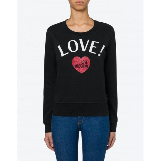 Love Moschino Chic Glitter Heart Cotton Sweatshirt chic-glitter-heart-cotton-sweatshirt