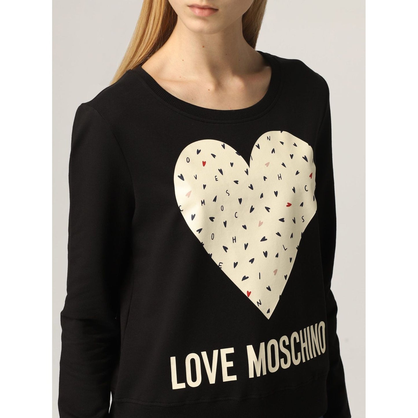 Love Moschino Chic Printed Crewneck Cotton Sweatshirt chic-printed-crewneck-cotton-sweatshirt